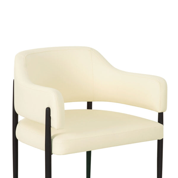 Sezanne Cream Vegan Leather Dining Chair Model: TOV-D69057