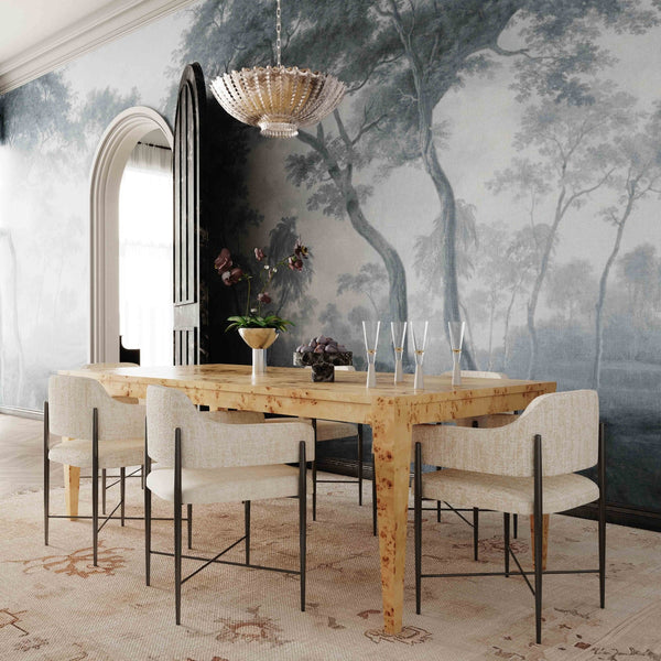 Sezanne Taupe Textured Performance Boucle Dining Chair Model: TOV-D69059