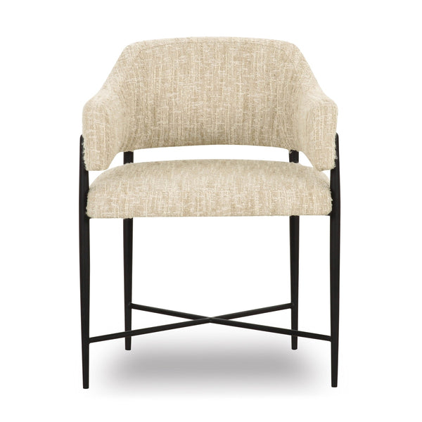 Sezanne Taupe Textured Performance Boucle Dining Chair Model: TOV-D69059