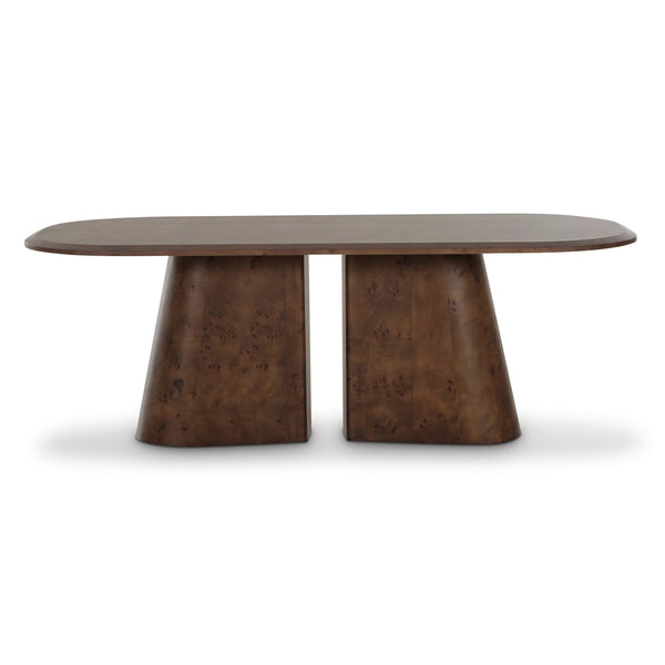 Gladyss Brown Burl Oval 87" Dining Table Model: TOV-D69081