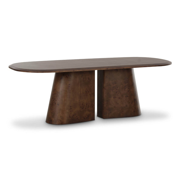 Gladyss Brown Burl Oval 87" Dining Table Model: TOV-D69081