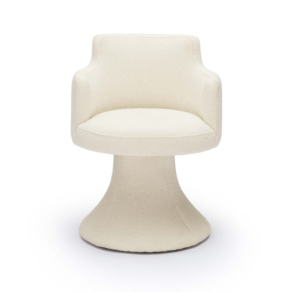 Jeffree Cream Performance Boucle Swivel Dining Chair Model: TOV-D69124