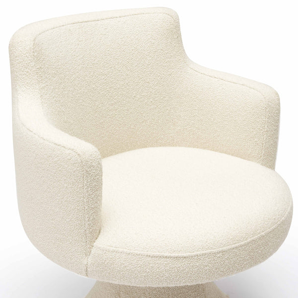 Jeffree Cream Performance Boucle Swivel Dining Chair Model: TOV-D69124