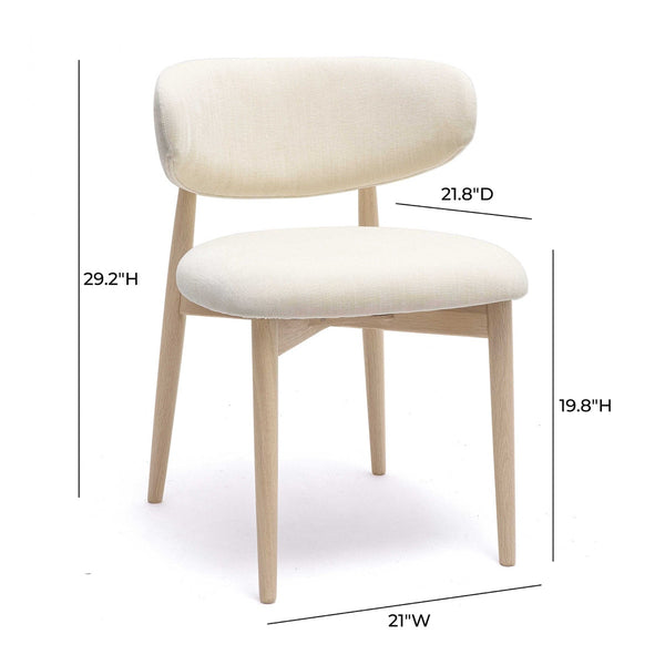 Zinea Cream Performance Textured Velvet Dining Chair Model: TOV-D69160