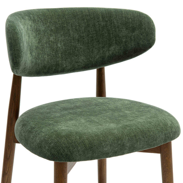 Zinea Forest Green Performance Textured Velvet Dining Chair Model: TOV-D69161
