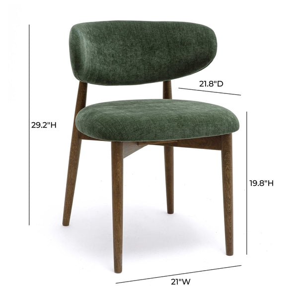 Zinea Forest Green Performance Textured Velvet Dining Chair Model: TOV-D69161