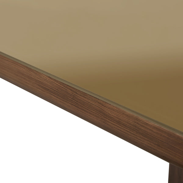 Oani Walnut and Glass 83" Rectangular Dining Table Model: TOV-D69236