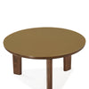 Oani Walnut and Glass 51" Round Dining Table Model: TOV-D69237