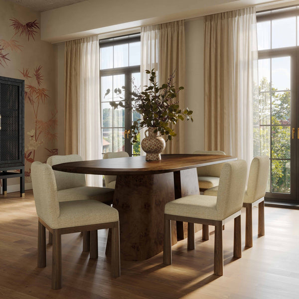 Tiara Cream Performance Basketweave Fabric Dining Chair Model: TOV-D69246