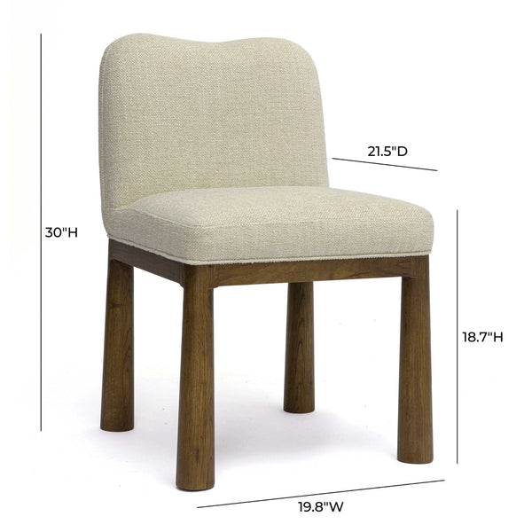 Tiara Cream Performance Basketweave Fabric Dining Chair Model: TOV-D69246