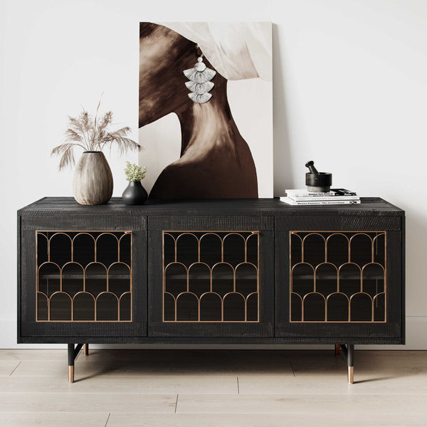 Gatsby Black Acacia Wood 66" Buffet Model: TOV-D7069