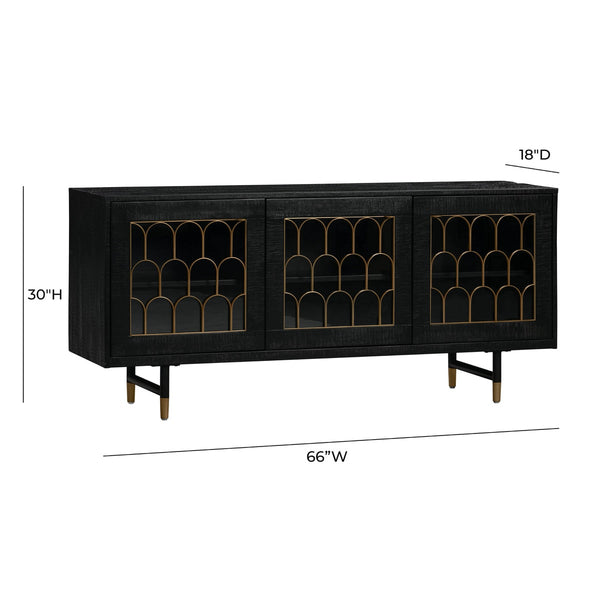 Gatsby Black Acacia Wood 66" Buffet Model: TOV-D7069