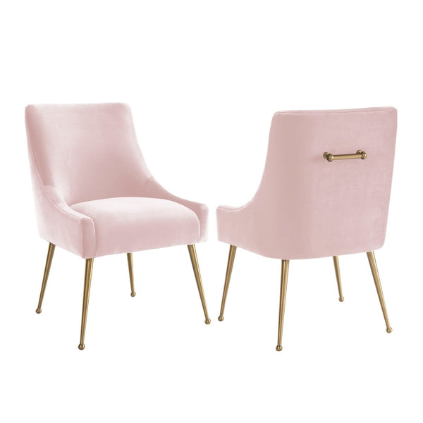 Beatrix Blush Velvet Side Chair Model: TOV-D7222