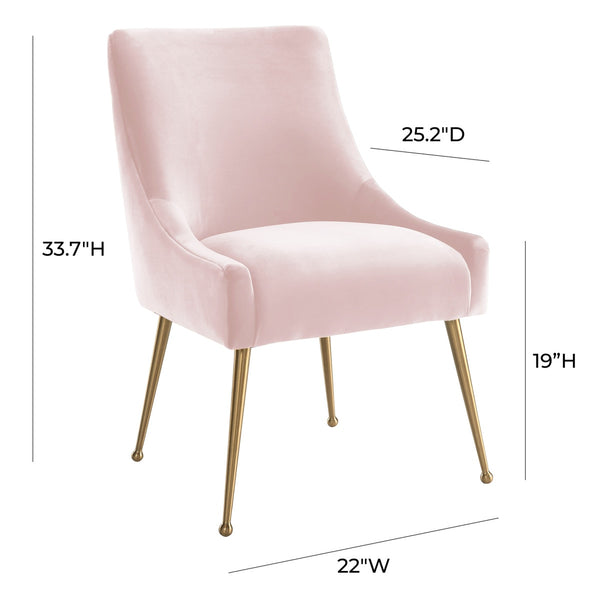 Beatrix Blush Velvet Side Chair Model: TOV-D7222