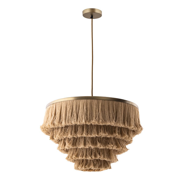 Sarai Natural Fringe Pendant Model: TOV-G18386