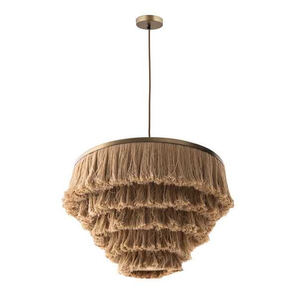 Sarai Natural Fringe Pendant Model: TOV-G18386