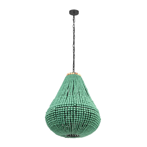 Palani Green Wooden Bead Chandelier Model: TOV-G18451
