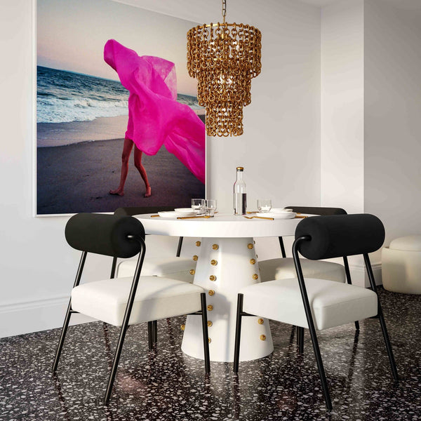 Nirsa Brass Chain Link 3-Tier Chandelier Model: TOV-G18452