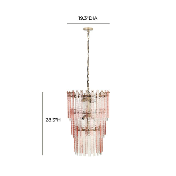 Hampshire Pink Acrylic 3-Tier Chandelier Model: TOV-G18453