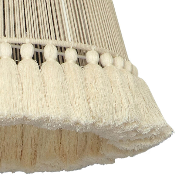 Helen Large White Cotton Tasseled Pendant Lamp Model: TOV-G18455