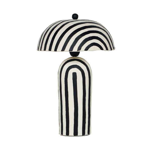 Maiori Black Striped Papier Mache Table Lamp Model: TOV-G18570