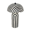 Maiori Black Striped Papier Mache Table Lamp Model: TOV-G18570