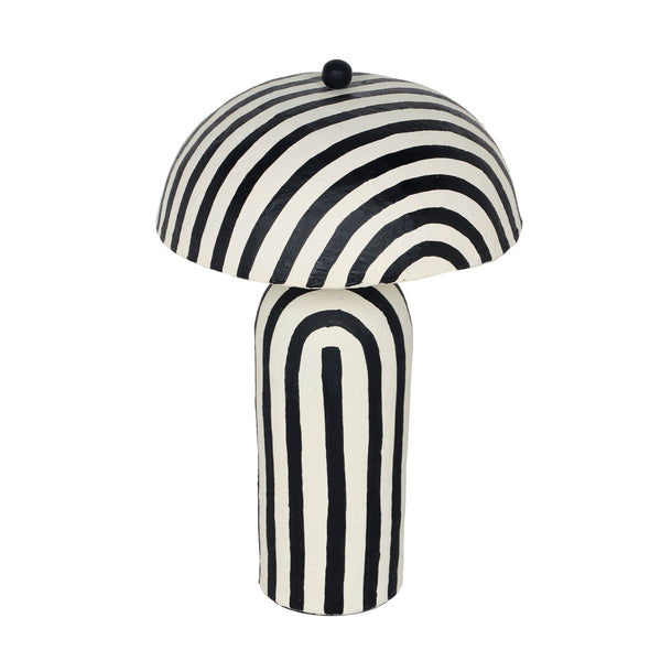 Maiori Black Striped Papier Mache Table Lamp Model: TOV-G18570