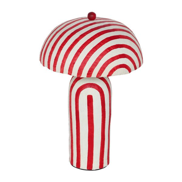 Maiori Red Striped Papier Mache Table Lamp Model: TOV-G18571