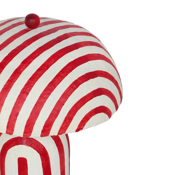 Maiori Red Striped Papier Mache Table Lamp Model: TOV-G18571