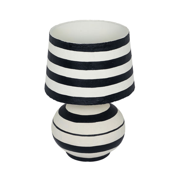Positano Black Striped Papier Mache Table Lamp Model: TOV-G18572