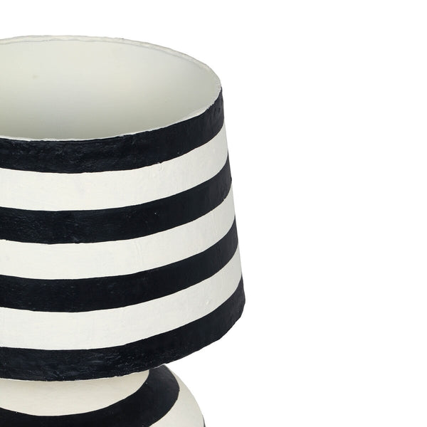 Positano Black Striped Papier Mache Table Lamp Model: TOV-G18572