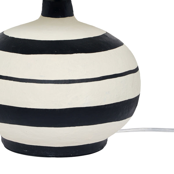 Positano Black Striped Papier Mache Table Lamp Model: TOV-G18572