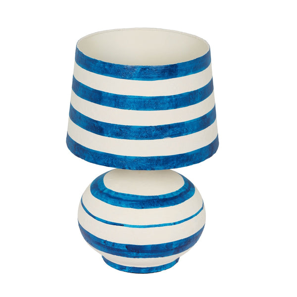 Positano Blue Striped Papier Mache Table Lamp Model: TOV-G18573