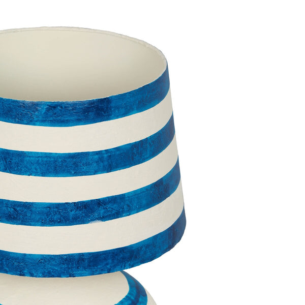 Positano Blue Striped Papier Mache Table Lamp Model: TOV-G18573