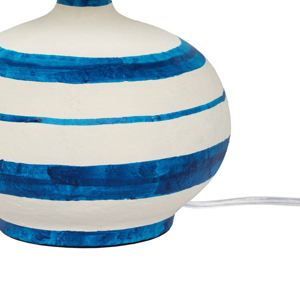 Positano Blue Striped Papier Mache Table Lamp Model: TOV-G18573