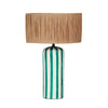 Ravello Green Striped Papier Mache Table Lamp Model: TOV-G18574