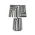 Minori Black Striped Papier Mache Table Lamp Model: TOV-G18575