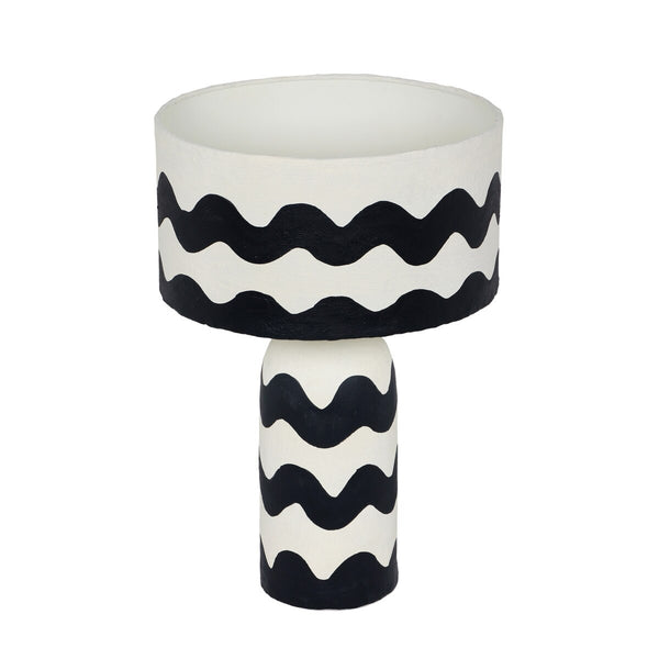 Tropea Black Waves Papier Mache Table Lamp Model: TOV-G18577