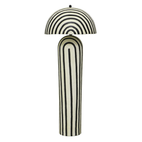 Maiori Black Striped Papier Mache Floor Lamp Model: TOV-G18580