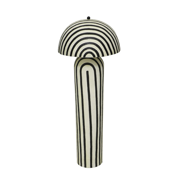Maiori Black Striped Papier Mache Floor Lamp Model: TOV-G18580
