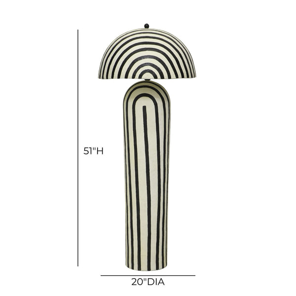 Maiori Black Striped Papier Mache Floor Lamp Model: TOV-G18580