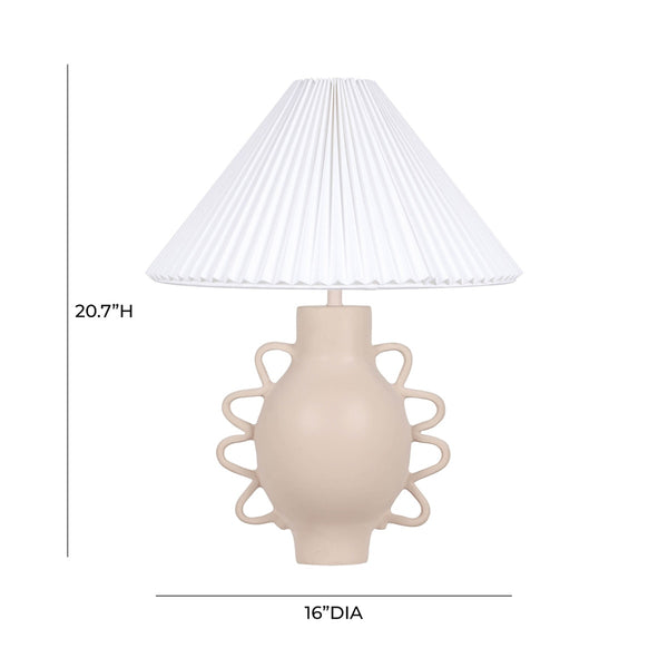Hazza Cream Pleated Table Lamp Model: TOV-G18586