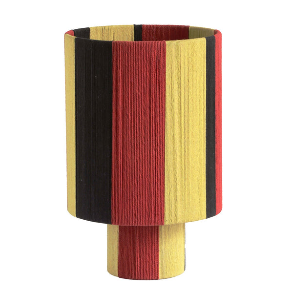 Guinevere Red and Yellow Striped Cotton Table Lamp Model: TOV-G18624
