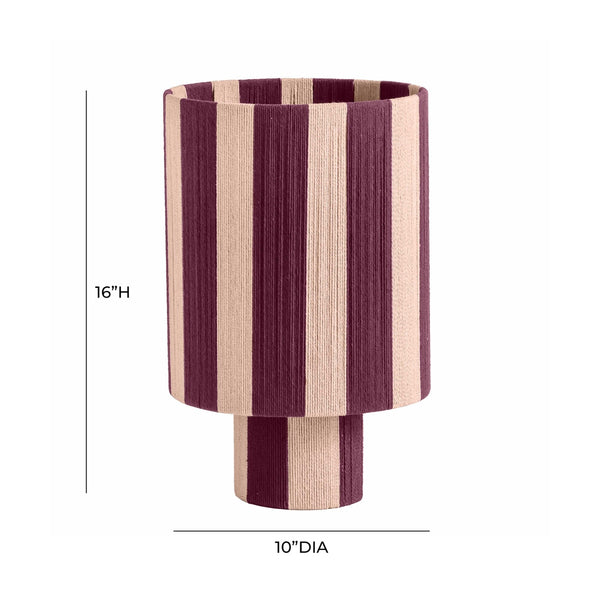 Guinevere Purple and Pink Striped Cotton Table Lamp Model: TOV-G18625