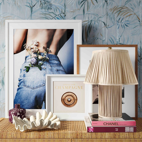 Corrine Beige Linen Table Lamp Model: TOV-G18627