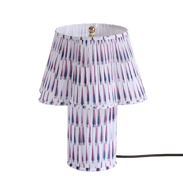 Corrine Purple and White Streaked Cotton Table Lamp Model: TOV-G18628