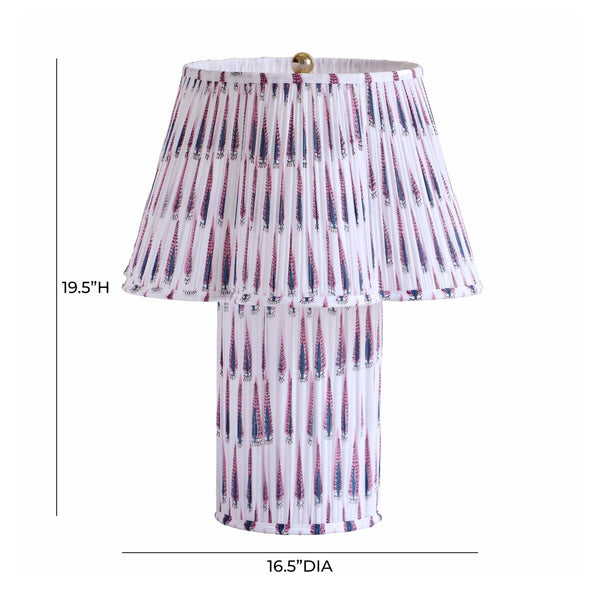 Corrine Purple and White Streaked Cotton Table Lamp Model: TOV-G18628