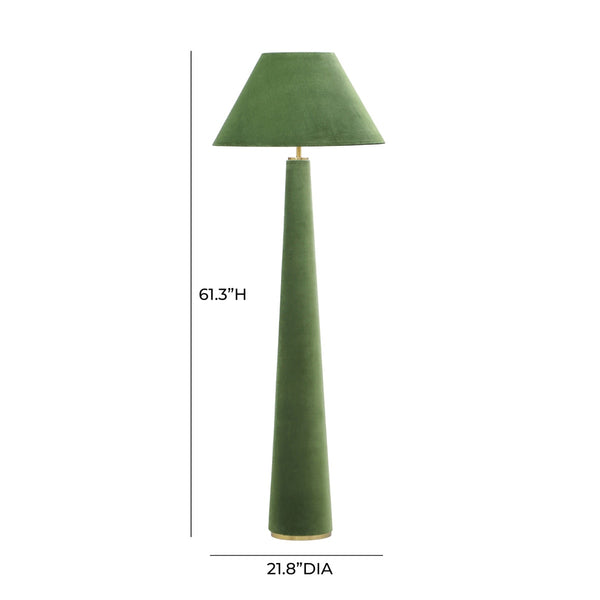 Graham Moss Green Velvet Floor Lamp Model: TOV-G18631