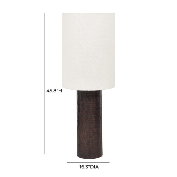 Grava Boucle & Hammered Bronze Metal Floor Lamp Model: TOV-G18638