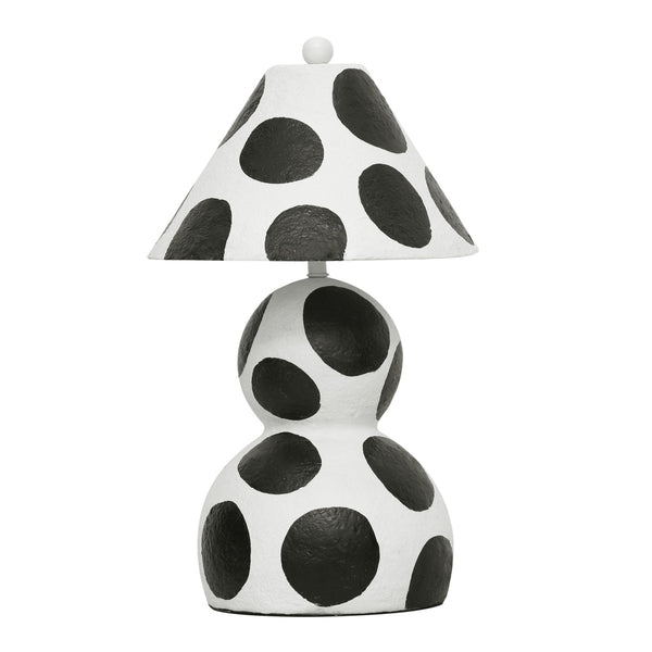 Lerici Black and White Papier Mache Table Lamp Model: TOV-G18684